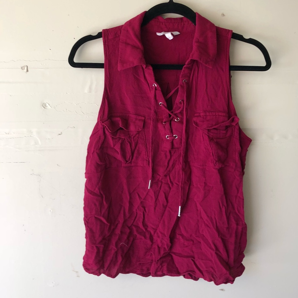 Pink cris cross tank